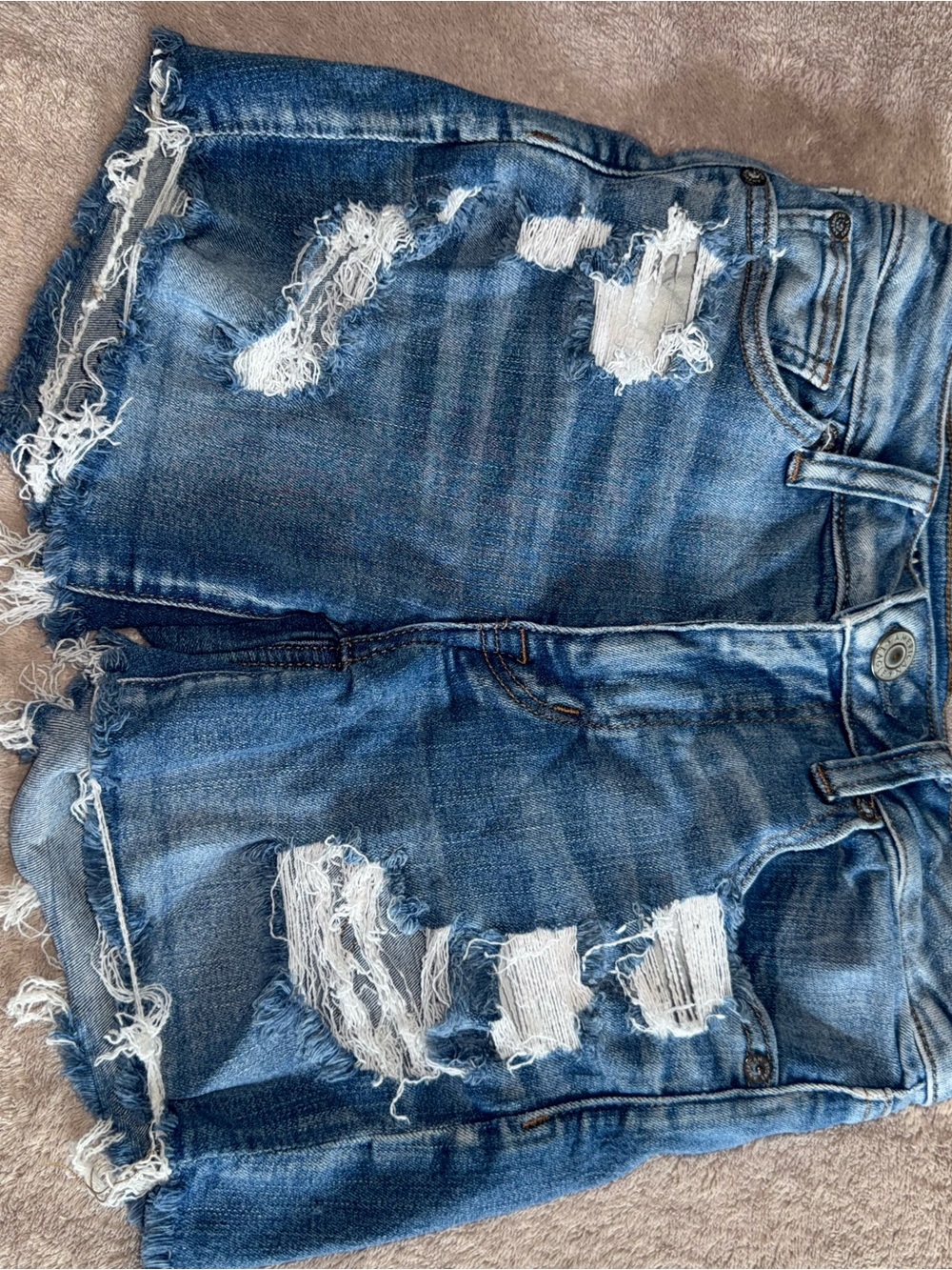American Eagle Outfitters Distressed Blue Denim Cutoff Shorts